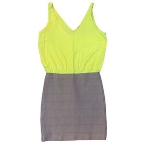 🎉2 FOR $20🎉 Eight Sixty Y2K bandage mini dress green and gray xsmall